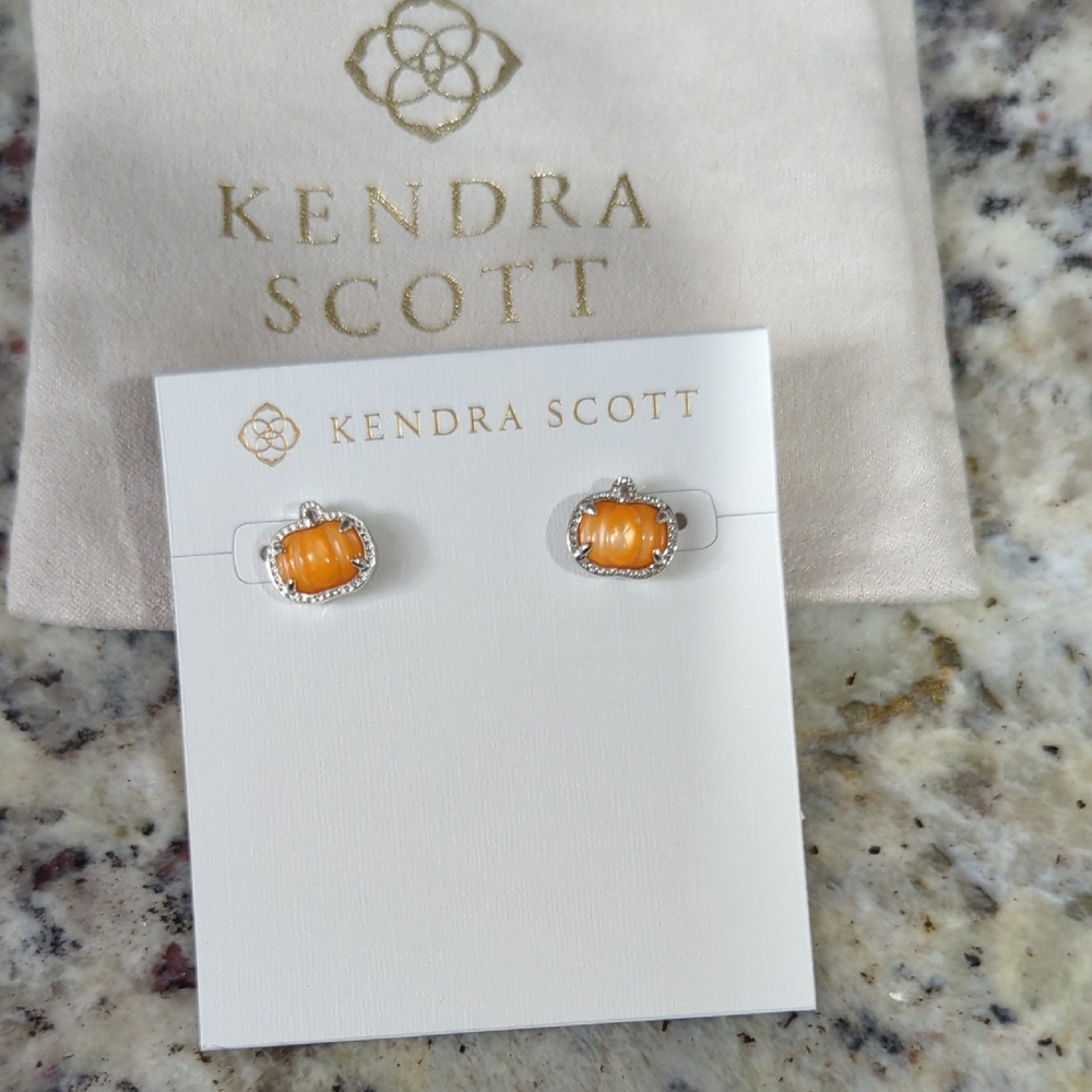 Kendra Scott pumpkin Orange Stud Earrings